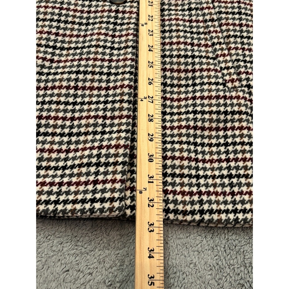 Old Navy Coat Womens Small Maroon Black Plaid Houndstooth Jacket - Picture 4 of 5